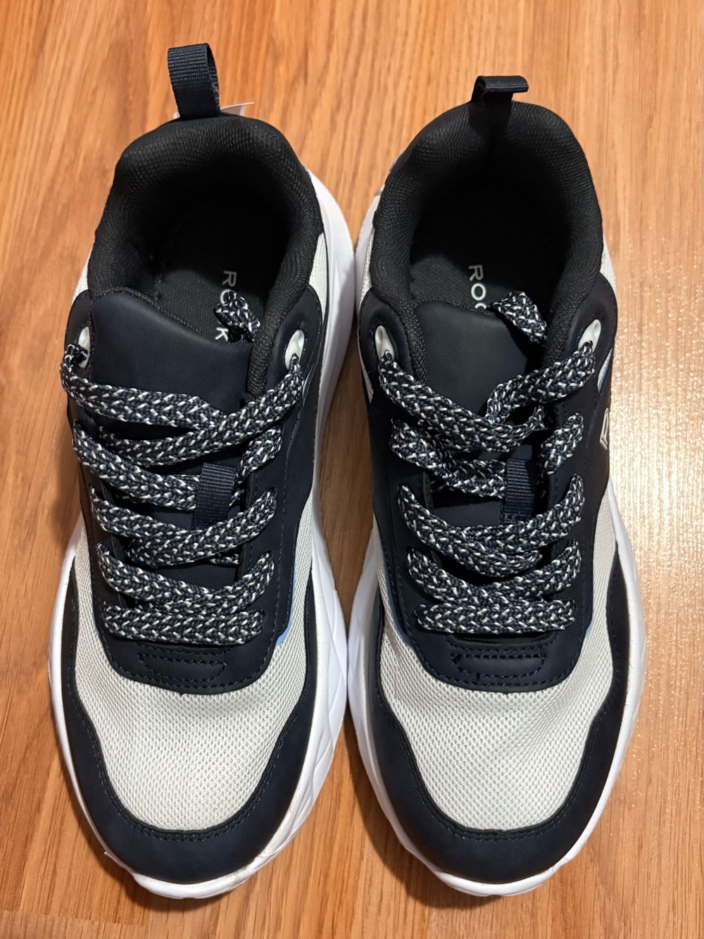 Rockport Black and White Kids Sneakers